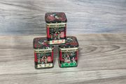 oriental asian vintage X3 empty tea tin set container collectables