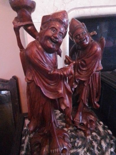 Hand Carved Asian Gentlemen