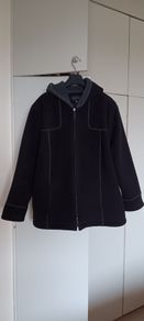 Black Fleece Zip Jacket with Hood