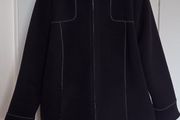 Black Fleece Zip Jacket with Hood