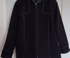 Black Fleece Zip Jacket with Hood