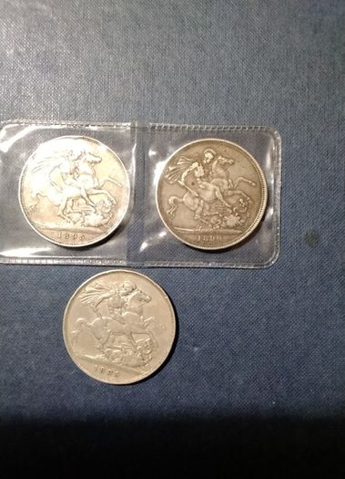 Three   Victorian Silver Crowns