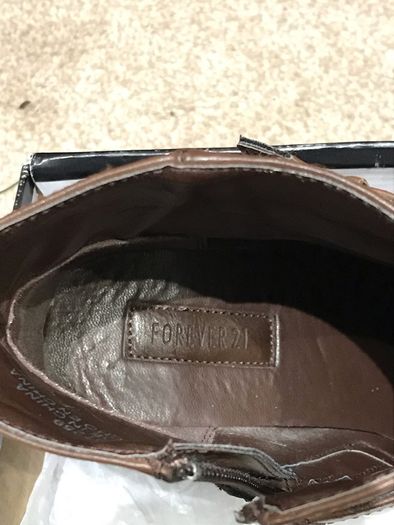 Forever 21 Brown leather boots in as new condition Size4