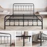 King Size Bed Frame with Headboard and Footboard/Under Bed Storage, Metal Bed Frames King Size Mattress Base No Box Spring Needed, Enhanced Support Noise Free, Black Image 4