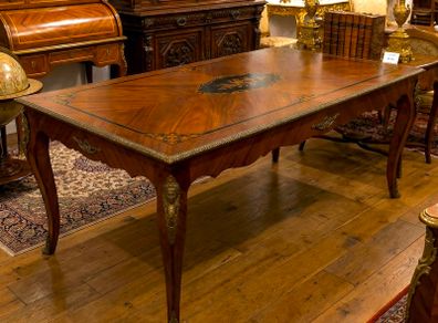 Very nice ormolu dining table with marquetry inlay