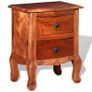 Nightstand with Drawers Solid Acacia Wood Image 6