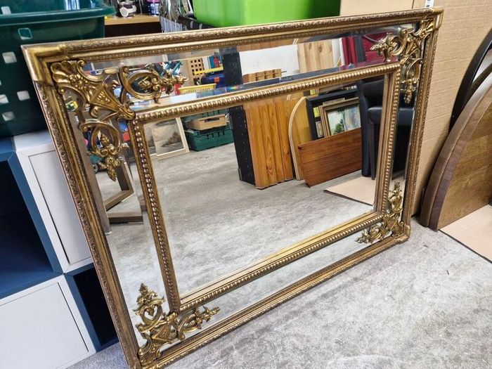 Ornate Reproduction Rocco Revival/Baroque Cushion Mirror