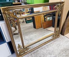 Ornate Reproduction Rocco Revival/Baroque Cushion Mirror