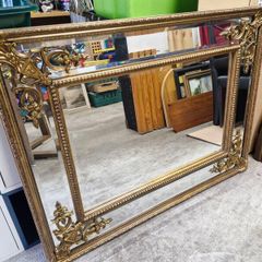 Ornate Reproduction Rocco Revival/Baroque Cushion Mirror