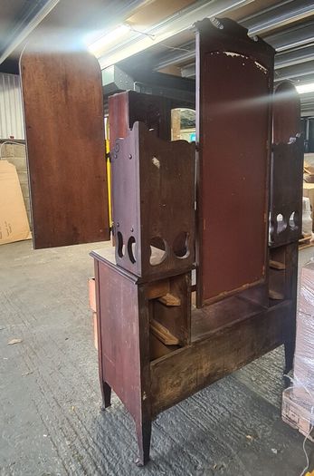 Antique Wooden Dressing Table with Triple Mirror