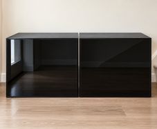 2 x IKEA BESTA High Gloss Black Storage Cabinets - Excellent Condition