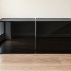 2 x IKEA BESTA High Gloss Black Storage Cabinets - Excellent Condition