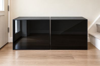 2 x IKEA BESTA High Gloss Black Storage Cabinets - Excellent Condition