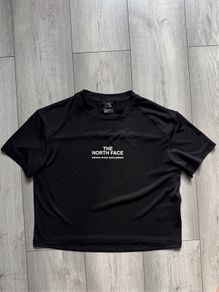 North Face Womens Black Crop Top Gym Shirt Size Medium