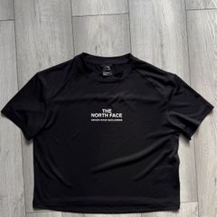 North Face Womens Black Crop Top Gym Shirt Size Medium