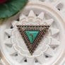 Triangle brooch silver and turquoise colours Image 3