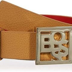 HUGO BOSS Ladies Leather Belt, 50480662 Medium Beige261, 70 / S