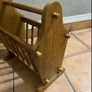 Vintage Oak Wood Magazine Rack Image 2