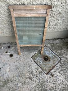 Antique glass wash board