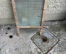 Antique glass wash board