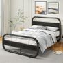 King Size Bed Frame with Headboard,150x200 Oval-Shaped Image 8