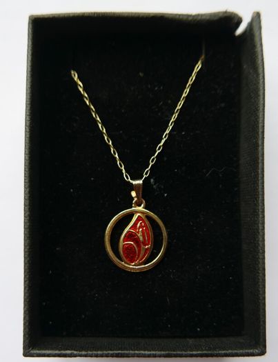 Vintage Sterling Silver 925 Gold Plated Chain with Pendant , length 20" - 2,8g