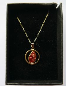 Vintage Sterling Silver 925 Gold Plated Chain with Pendant , length 20" - 2,8g