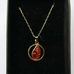Vintage Sterling Silver 925 Gold Plated Chain with Pendant , length 20" - 2,8g