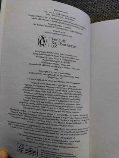 Arthur Miller The Crucible Penguin Classics in good condition with some signs of wear on the cover see photos FREE STANDARD POSTAGE INCLUDED