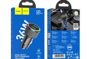 Hoco NZ14 Guerrero 36W Dual USB Port Car Charger Black