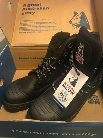 Black Steel Blue Safety Boots