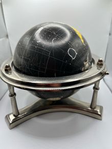 Vintage World Globe in chrome stand
