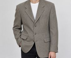 Vintage Magee Tailored Wool Blend Tweed Blazer