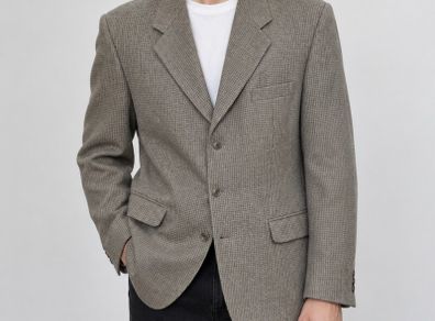 Vintage Magee Tailored Wool Blend Tweed Blazer