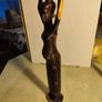 African Wood Sculpture of Woman pregnant Carrying Basket on her Head. East African Art Statue. Traditional Hand-Carved Figurine Image 8