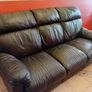 3 seater brown leather sofa Image 2