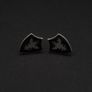 925 Vintage Sterling Silver Gothic Shield Stud Earrings Image 10
