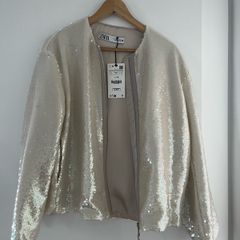 Zara sequin bomber jacket (new with tags)