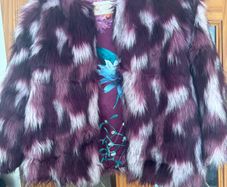 Ted Baker girls fluffy faux fur coat age 10 Perfect condition Postage included