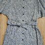 Longsleeve midi dress with belt - H&M - Blue, white, yellow, black Pattern - Size small Image 2