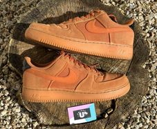 Premium Nike Air Force 1 Low Orange Denim Suede Gum