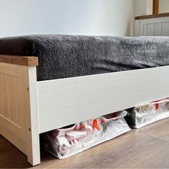 Bed frame MARKSKEL 90x190 white