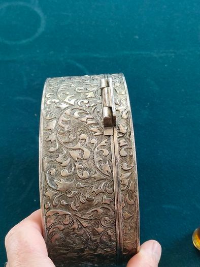 Vintage chased jewellery box and bottles