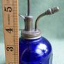 Vintage Perfume Vaporizer Glass Blue Ribbed Image 7