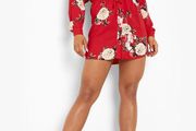 Red shirt dress