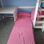 Stompa Uno S White High Sleeper with Fixed Desk and Pink Blossom Sofa Bed Image 2