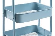 Cart 3 Tier Metal Utility Cart Rolling Trolley Organizer Cart with Wheels for Kitchen Makeup Bathroom Office MULTIPLE COLOURS AVAILABLE, (FREE POSTAGE)