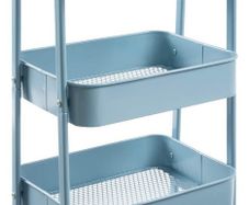 Cart 3 Tier Metal Utility Cart Rolling Trolley Organizer Cart with Wheels for Kitchen Makeup Bathroom Office MULTIPLE COLOURS AVAILABLE, (FREE POSTAGE)