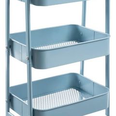 Cart 3 Tier Metal Utility Cart Rolling Trolley Organizer Cart with Wheels for Kitchen Makeup Bathroom Office MULTIPLE COLOURS AVAILABLE, (FREE POSTAGE)