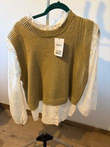 NEW Next Knit Vest Textured Blouse Size UK 18